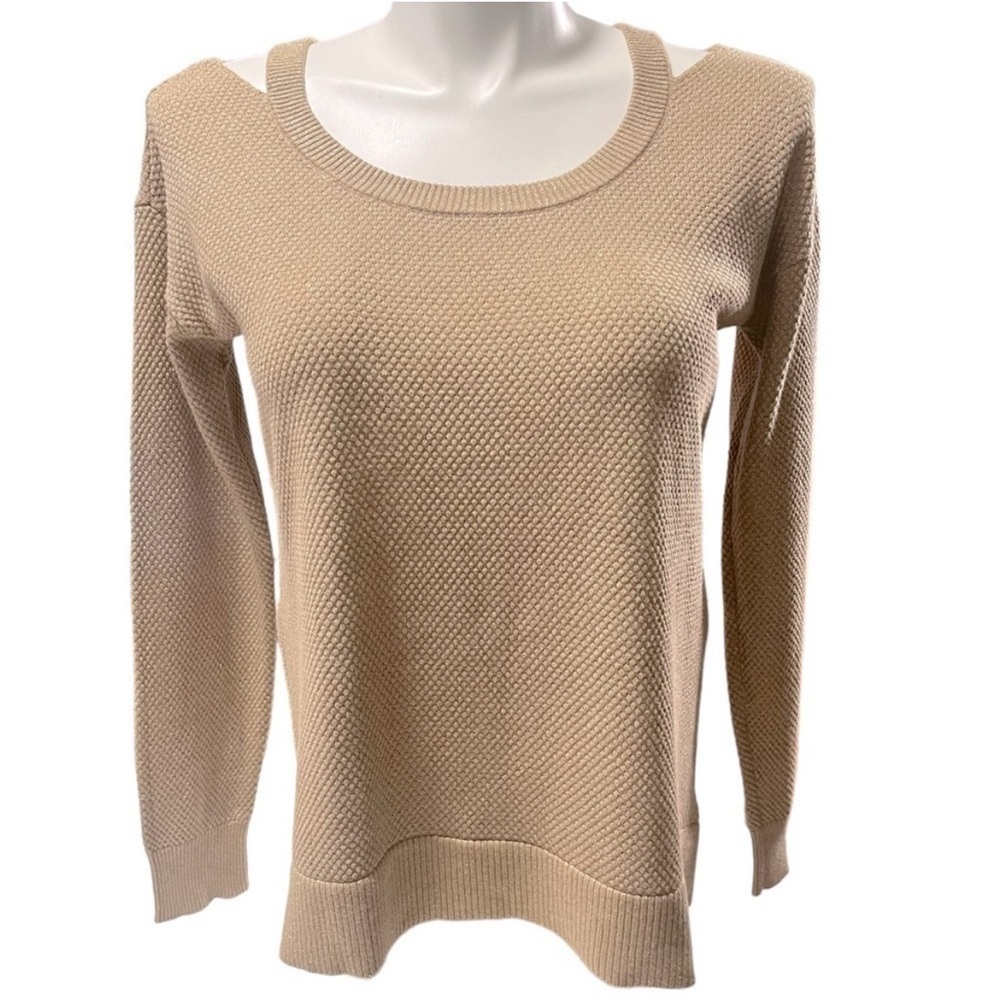 MICHAEL Michael Kors Off-the-Shoulder Beige Sweater
